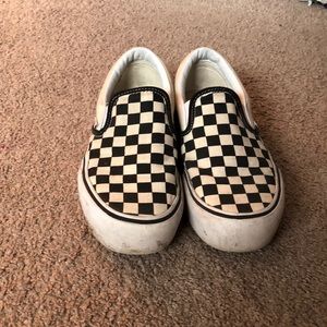 Slip On Checkerboard Platformed Vans
